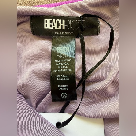 NEW - Beach Riot - Calista Striped One Piece - LAVENDER VIOLET COLORBLOCK - Picture 3 of 9